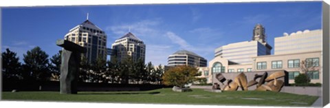 Framed Sculptures in a garden, West Garden, Oakland City Center, Oakland, Alameda County, California, USA Print