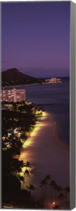 Framed Buildings at the waterfront, Honolulu, Hawaii Print