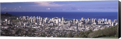 Framed Honolulu skyline, Oahu, Honolulu County, Hawaii, USA 2010 Print