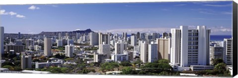 Framed High rise buildings, Honolulu, Oahu, Honolulu County, Hawaii, USA 2010 Print