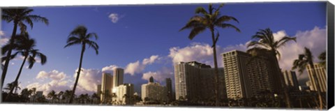 Framed Low angle view of skyscrapers, Honolulu, Hawaii, USA 2010 Print