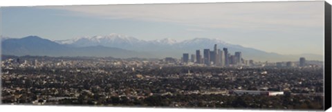 Framed High angle view of a city, Los Angeles, California Print