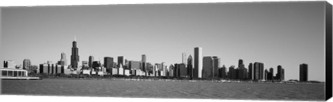 Framed Skyscrapers at the waterfront, Willis Tower, Chicago, Cook County, Illinois, USA Print