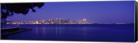 Framed San Diego in the Distance, Night View Print