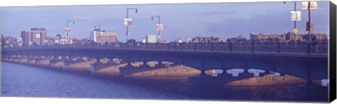 Framed Bridge across a river, Longfellow Bridge, Charles River, Boston, Suffolk County, Massachusetts, USA Print