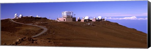 Framed Science city observatories, Haleakala National Park, Maui, Hawaii, USA Print