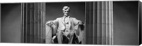 Framed Statue of Abraham Lincoln in a memorial, Lincoln Memorial, Washington DC Print