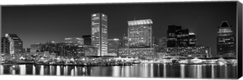 Framed City at the waterfront, Baltimore, Maryland, USA Print