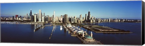 Framed Pier on a lake, Navy Pier, Lake Michigan, Chicago, Cook County, Illinois, USA 2011 Print