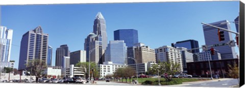 Framed Charlotte Skyline, North Carolina Print