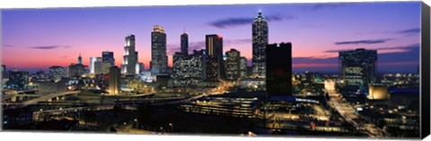Framed Atlanta skyline at night, Georgia, USA Print