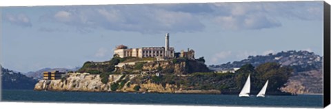 Framed Prison on an island, Alcatraz Island, San Francisco Bay, San Francisco, California Print