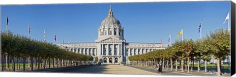 Framed Facade of the Historic City Hall near the Civic Center, San Francisco, California, USA Print