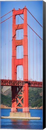 Framed Suspension bridge tower, Golden Gate Bridge, San Francisco Bay, San Francisco, California, USA Print