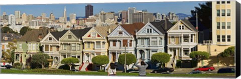 Framed Famous row of Victorian Houses called Painted Ladies, San Francisco, California, USA 2011 Print