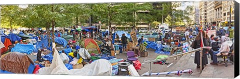 Framed Occupy Wall Street at Zuccotti Park, Lower Manhattan, Manhattan, New York City, New York State, USA Print