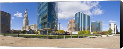 Framed Modern buildings in a city, Hartford, Connecticut, USA 2011 Print