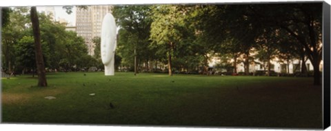 Framed Large head sculpture in a park, Madison Square Park, Madison Square, Manhattan, New York City, New York State, USA Print
