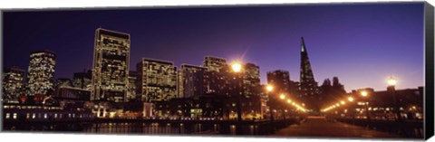 Framed Waterfront Buildings at Dusk, San Francisco, California Print