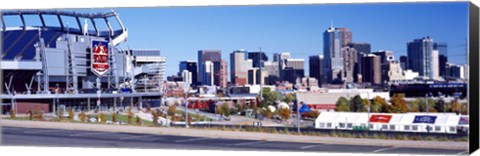 Framed Stadium in a city, Sports Authority Field at Mile High, Denver, Denver County, Colorado Print