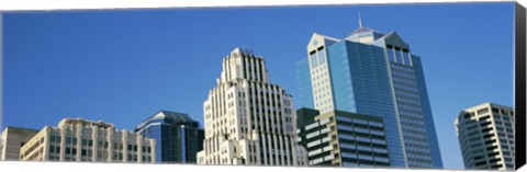 Framed Close up of buildings in Downtown Kansas City, Missouri Print