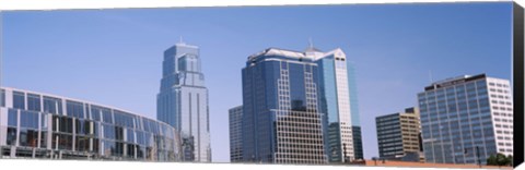 Framed Low angle view of downtown skyline, Town Pavilion, Kansas City, Missouri Print