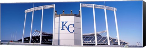 Framed Baseball stadium, Kauffman Stadium, Kansas City, Missouri, USA Print
