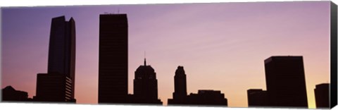 Framed Downtown skyline at dusk, Oklahoma City, Oklahoma, USA Print