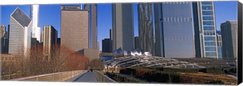 Framed Millennium Park with buildings in the background, Chicago, Cook County, Illinois, USA Print