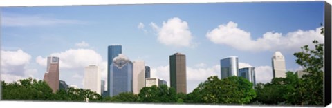 Framed Houston Skyline with Clouds, Texas, USA Print