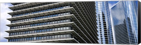 Framed Low angle view of buildings in a city, ExxonMobil Building, Chevron Building, Houston, Texas, USA Print