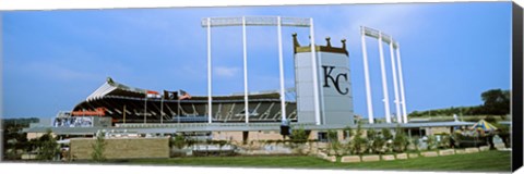 Framed Baseball stadium in a city, Kauffman Stadium, Kansas City, Missouri Print