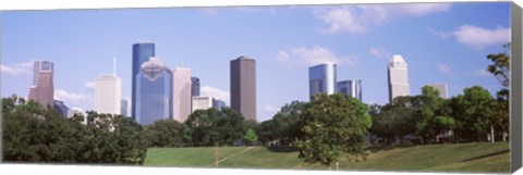 Framed Downtown skylines, Houston, Texas Print