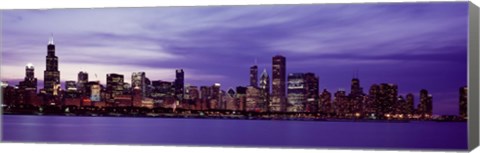 Framed Chicago in Purple Print