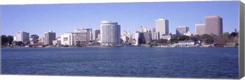 Framed Skyscrapers in a lake, Lake Merritt, Oakland, California, USA Print