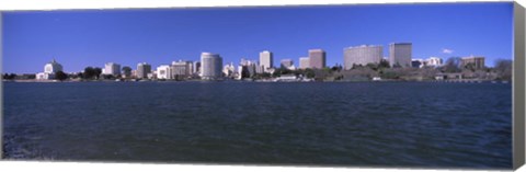 Framed Skyscrapers along a lake, Lake Merritt, Oakland, California, USA Print