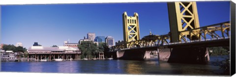 Framed Tower Bridge, Sacramento, CA, USA Print