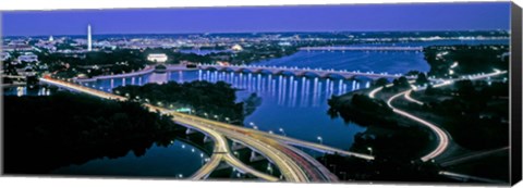 Framed Aerial view of Washington DC and river Print