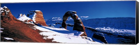 Framed USA, Utah, Delicate Arch, winter Print