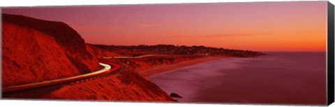 Framed Pacific Coast Highway At Sunset, California, USA Print