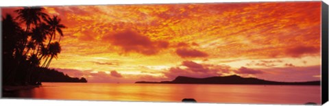 Framed Sunset, Huahine Island, Tahiti Print