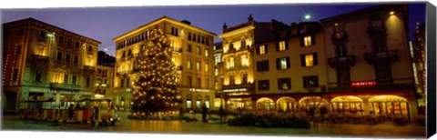 Framed Low Angle View Of Buildings, Piazza Della Riforma, Lugano, Switzerland Print