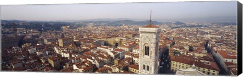 Framed Aerial view of a city, Florence, Tuscany, Italy Print