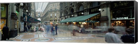 Framed Large group of people on the street, Milan, Italy Print