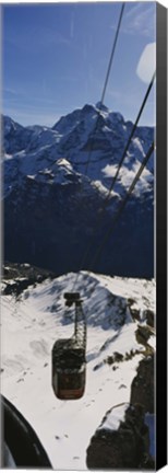 Framed High angle view of an overhead cable car, Jungfrau, Bernese Oberland, Swiss Alps, Switzerland Print