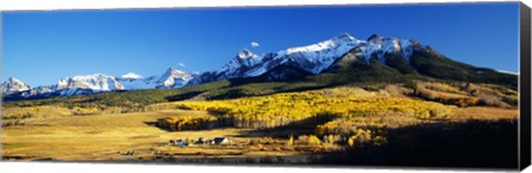 Framed USA, Colorado, Ridgeway, Last Dollar Ranch, autumn Print