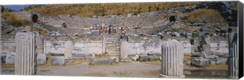 Framed Tourists In A Temple, Temple Of Hadrian, Ephesus, Turkey Print