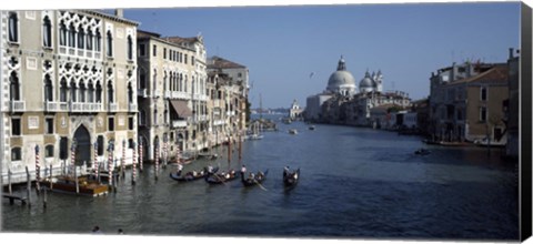 Framed Gondolas in a canal, Grand Canal, Venice, Veneto, Italy Print