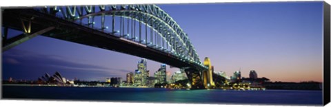 Framed Low angle view of a bridge, Sydney Harbor Bridge, Sydney, New South Wales, Australia Print