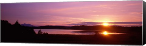 Framed Germany , Forggen Lake, sunset Print